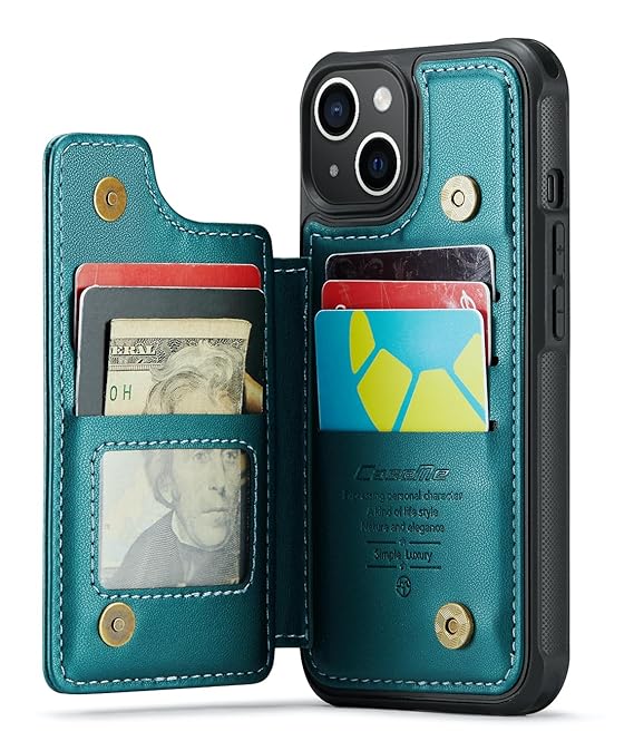 Shockproof Back Case Cover with Wallet  for iPhone 15 Plus/iPhone 15
