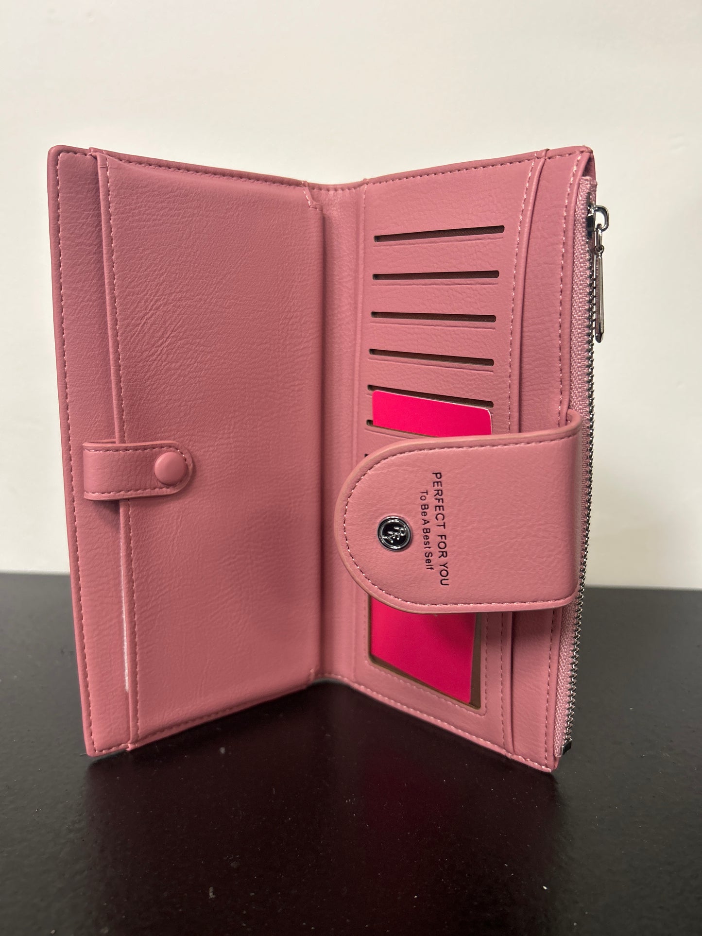 Pink Solid Bi-Fold Wallet for Women