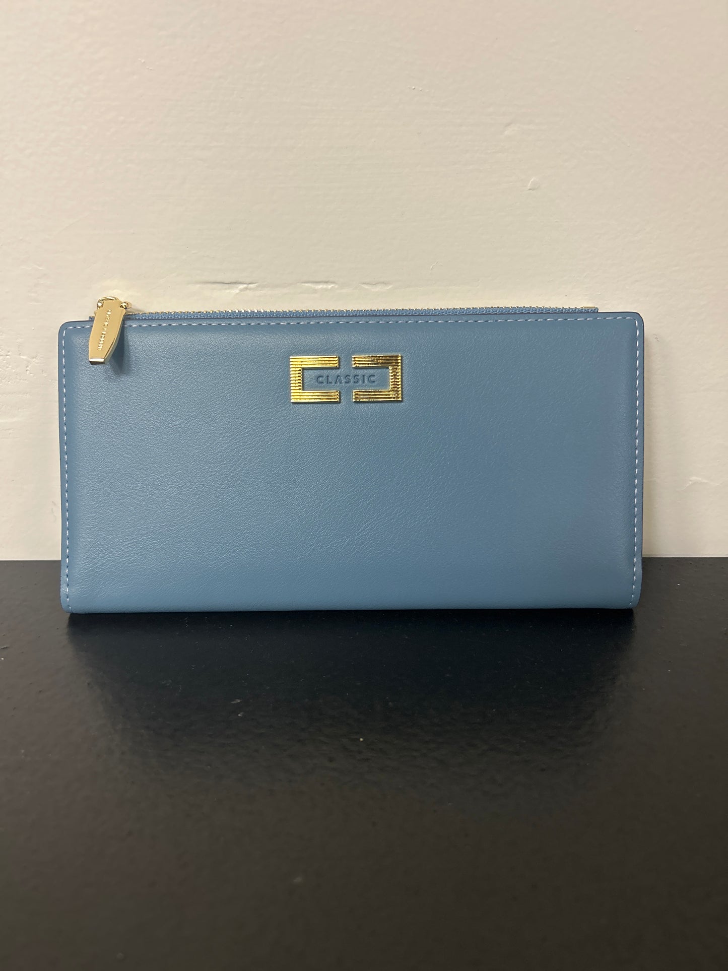 Blue Solid Bi-Fold Wallet for Women