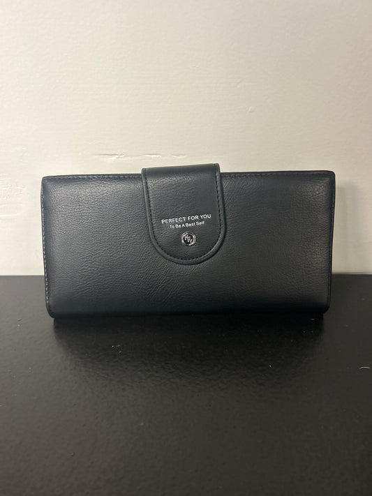 PFY Leather Wallet for Women Ladies Credit Card Holder Bifold Purse Clutch Handbag (Black)