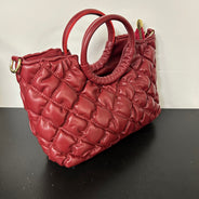 Red Rhombus Pattern Leather Bag