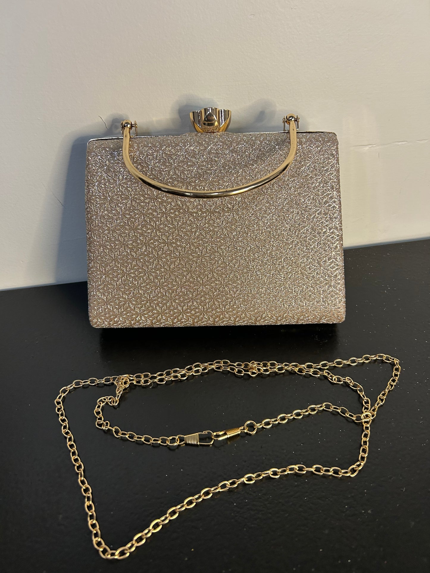 PARTYWEAR BOX CLUTCH WITH LONG CHAIN&HANDLE PARTY PURSE