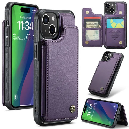 SHOCKPROOF BACK CASE COVER WITH WALLET FOR IPHONE 15 PLUS