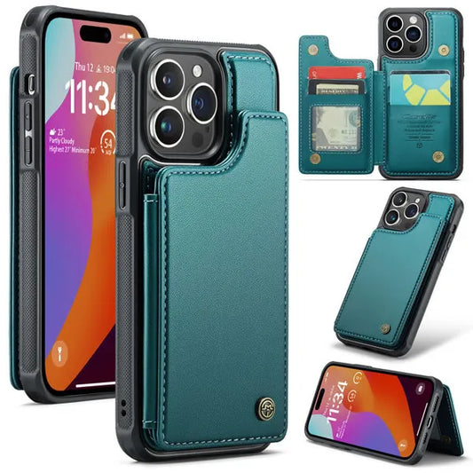 SHOCKPROOF BACK CASE COVER WITH WALLET FOR IPHONE 15 PRO