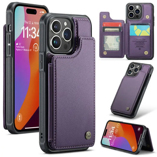 SHOCKPROOF BACK CASE COVER WITH WALLET FOR IPHONE 15 PRO MAX