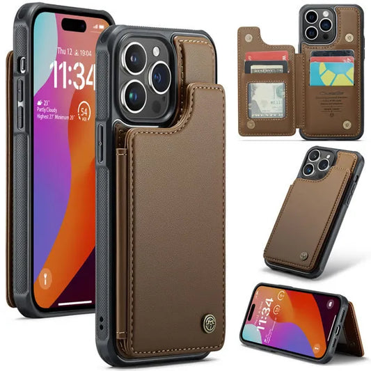 SHOCKPROOF BACK CASE COVER WITH WALLET FOR IPHONE 15 PRO MAX
