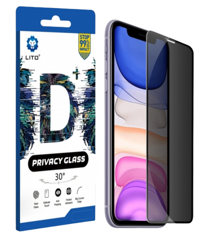 iPhone 11 / iPhone XR privacy Screen Protector Case Friendly