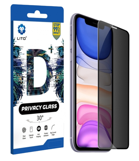 iPhone 11 / iPhone XR privacy Screen Protector Case Friendly