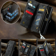 Samsung Galaxy S23 
CaseMe Magnetic Detachable Leather Zipper Wallet Case with Wrist Strap