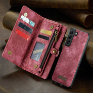 Samsung Galaxy S23 
CaseMe Magnetic Detachable Leather Zipper Wallet Case with Wrist Strap